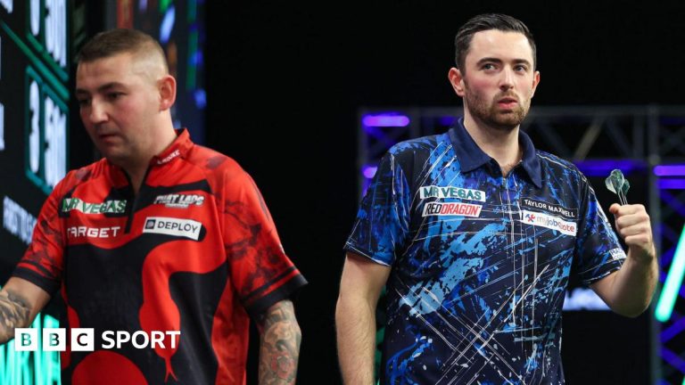 Grand Slam of Darts: Luke Humphries eliminates Nathan Aspinall to progress